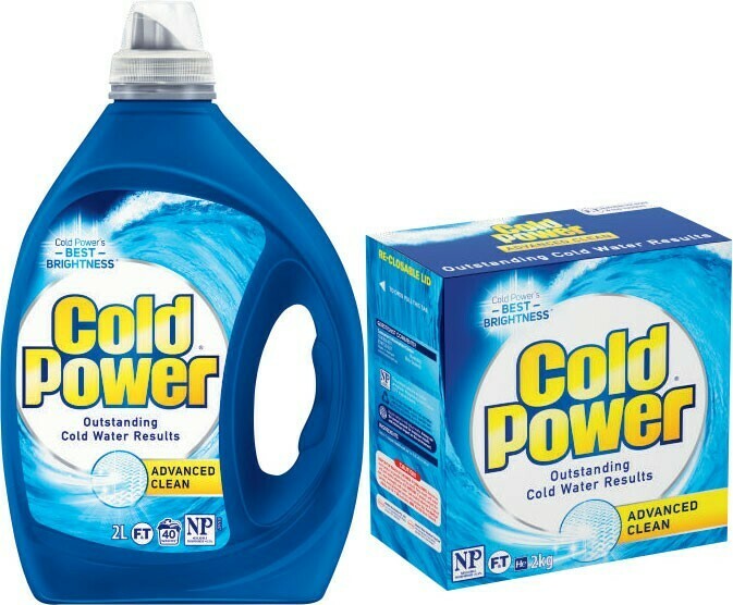 Cold Power Laundry Liquid 1.8 Litre2 Litre or Powder 2kg offer at Coles