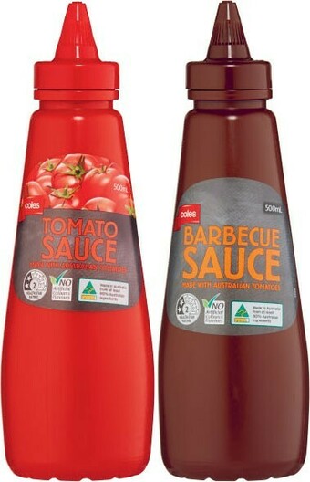 Coles Coles Squeeze Tomato or Barbecue Sauce 500mL offer