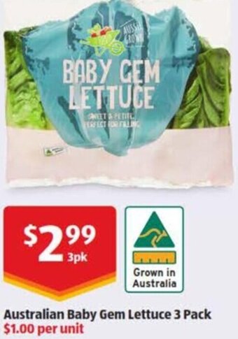 ALDI Australian Baby Gem Lettuce 3 Pack offer
