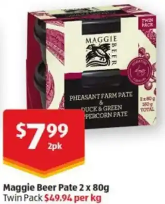 ALDI Maggie Beer Pate 2 x 80 g offer
