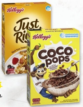 Drakes Kellogg's Coco Pops 375g, Just Right 460g or Froot Loops 285g offer