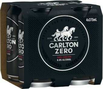 Coles Carlton Zero Cans 4x375mL offer