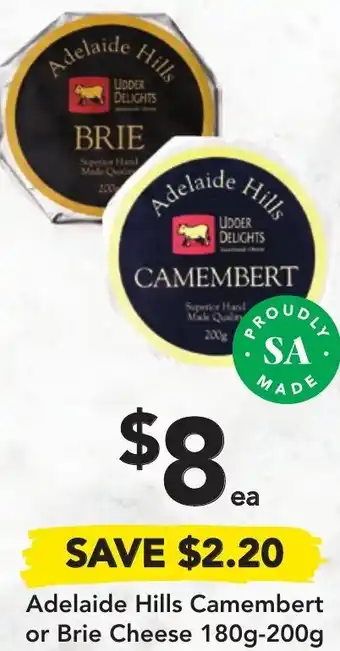 Adelaide Hills Camembert or Brie Cheese 180g- 200g