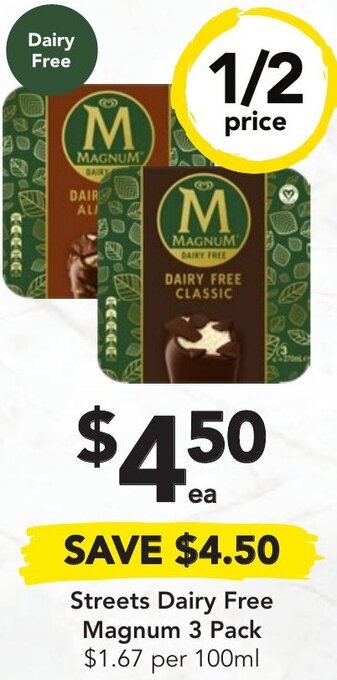 Drakes Streets Dairy Free Magnum 3 Pack offer