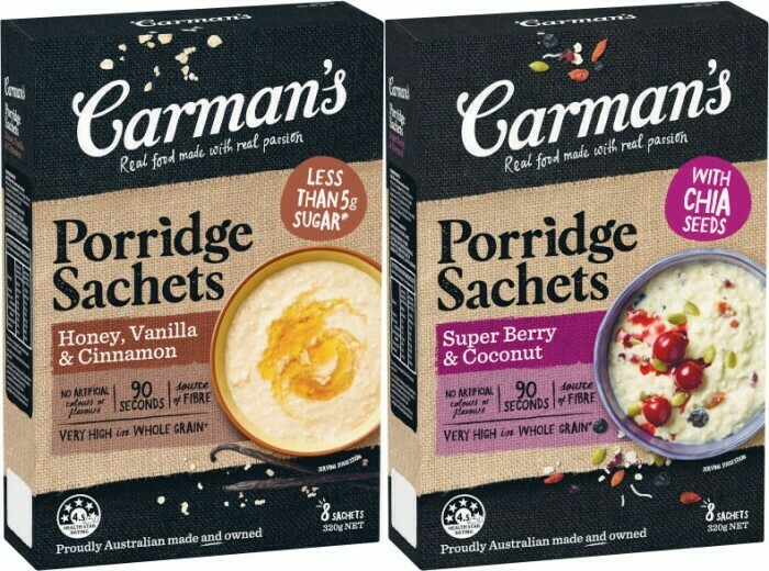 Carman’s Porridge Sachets 320g offer at Coles