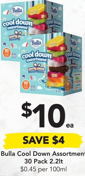 Drakes Bulla Cool Down Assortment 30 Pack 2.2lt offer
