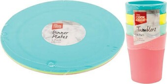 Coles Cook & Dine Picnic Dinner Plates or Tumblers 4 Pack