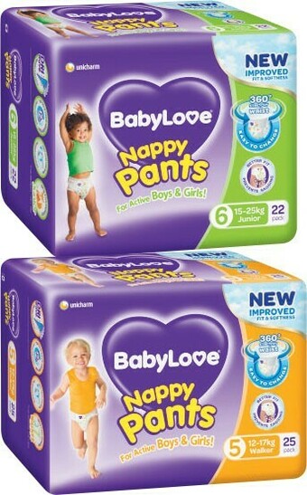 Coles BabyLove Nappy Pants 22 Pack-28 Pack offer