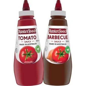 IGA Masterfoods tomato or barbecue sauce 475-500ml selected varieties offer