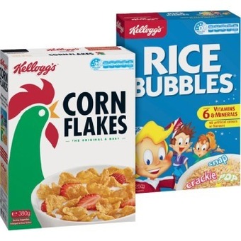IGA Kellogg's corn flakes 380g or rice bubbles 250g offer