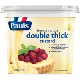 IGA Pauls french vanilla or rich chocolate double thick custard 900g offer