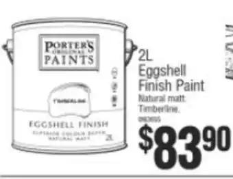 Bunnings Porter's Original Paints 2L Eggshell Finish Paint - Natural Matt Timberline offer