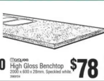 Bunnings Marquee - High Gloss Benchtop - 2000x600x28mm offer