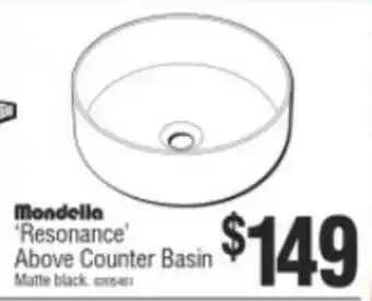 Bunnings Mondella 'Resonance' Above Counter Basin - Matte Black offer