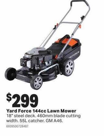 Mitre 10 Yard force 144cc lawn mower offer