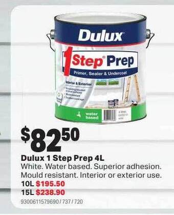 Mitre 10 Dulux 1 step prep 4l offer