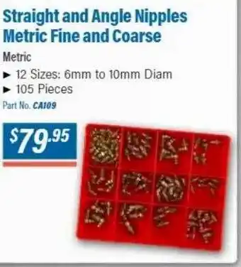 Burson Auto Parts Straight and angle nipples metric fine and coarse offer