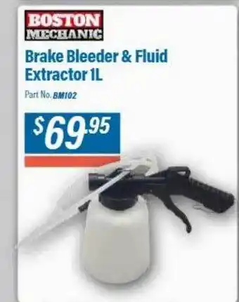 Burson Auto Parts Brake bleeder & fluid extractor 1l boston mechanic offer