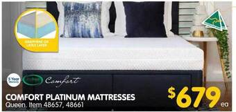 Clark Rubber Comfort platinum mattresses offer