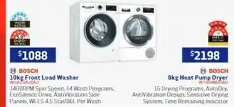 Retravision Bosch 10kg front load washer or heat pump dryer offer