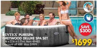 Clark Rubber Intex purespa greywood deluxe spa set offer