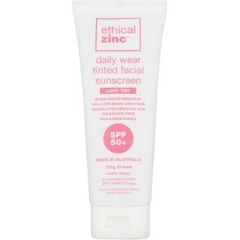 Coles Ethical zinc daily wear tinted facial sunscreen spf50+ 100g* offer