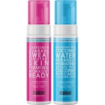Coles Mine tan 1 hour express coconut water or sweat resistant self tan foam 200ml offer