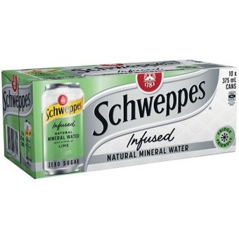 Woolworths Schweppes infused mineral water 10 x 375ml offer