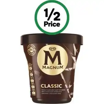 Woolworths Magnum or magnum luxe tubs 440ml – from the freezer offer