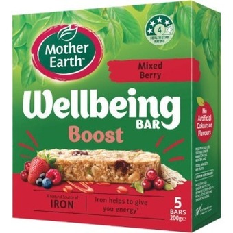 Woolworths Mother earth wellbeing bars 200g pk 5 offer
