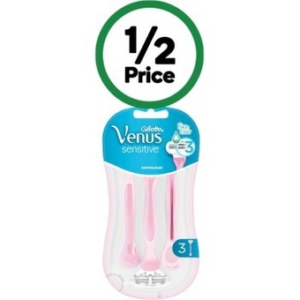 Woolworths Gillette venus sensitive disposable razors pk 3 offer