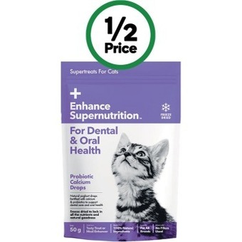 Woolworths Enhance cat treats 50g offer