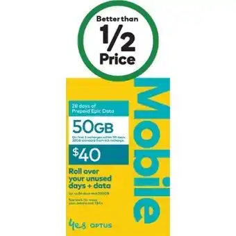 Woolworths Optus $40 starter kit~ offer