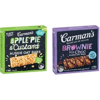 Coles Carman's aussie oat bars 180g offer