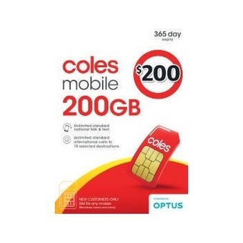Coles Coles mobile $200 sim offer