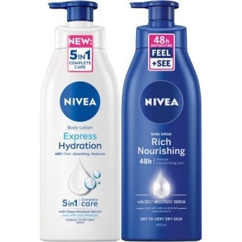 Nivea express hydration or rich nourishing body lotion 400ml