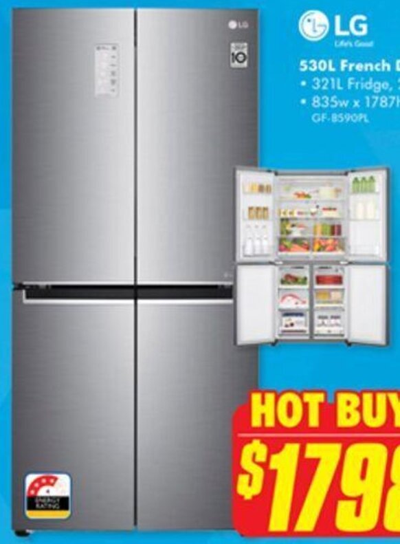 LG 530L French Door Refrigerator offer at The Good Guys