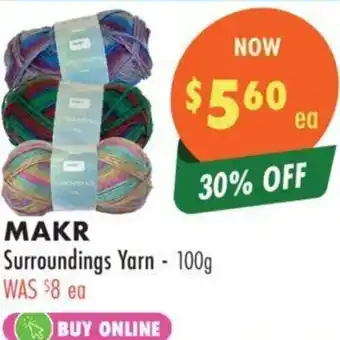 Lincraft MAKR Surroundings Yarn - 100g offer