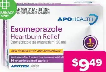 Malouf Pharmacies APOHEALTH Esomeprazole 20mg 14 Tablets offer
