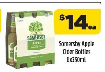 Liquorland Somersby Apple Cider Bottles 6x330mL offer