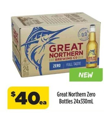 Liquorland Great Northern Zero Bottles 24x330mL offer