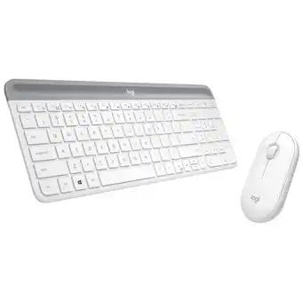JB Hi-Fi Logitech mk470 slim wireless keyboard and mouse combo (white) offer