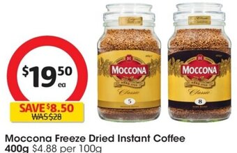 Coles Moccona Freeze Dried Instant Coffee 400g offer
