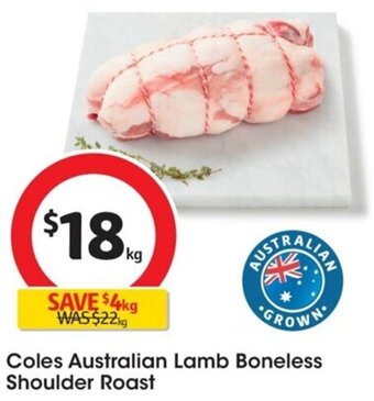 Coles Coles Australian Lamb Boneless Shoulder Roast offer