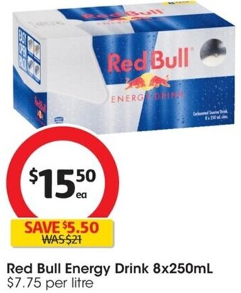 Coles Red Bull Energy Drink 8x250ml offer