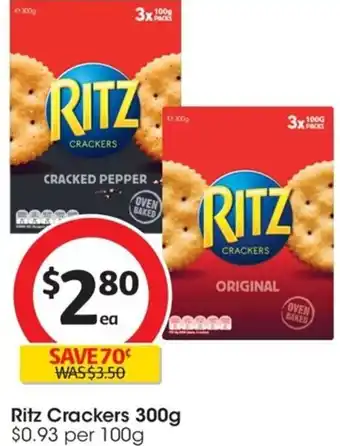 Coles Ritz Crackers 300g offer