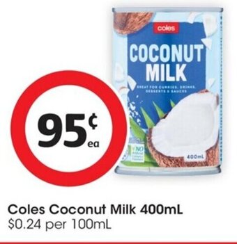 Coles Coles Coconut Milk 400ml offer