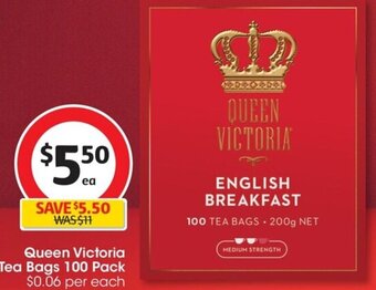 Coles Queen Victoria Tea Bags 100 Pack offer
