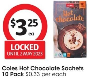 Coles Coles Hot Chocolate Sachets 10 Pack offer