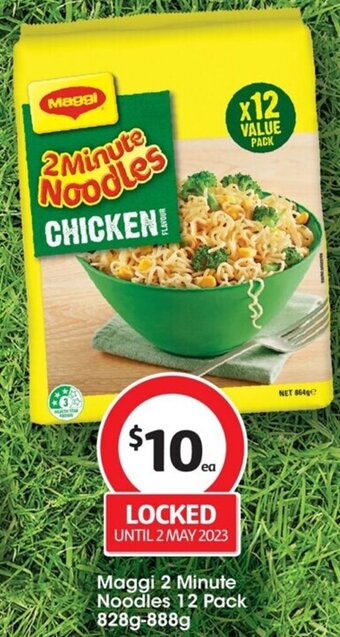 Coles Maggi 2 Minute Noodles 12 Pack 828g-888g offer